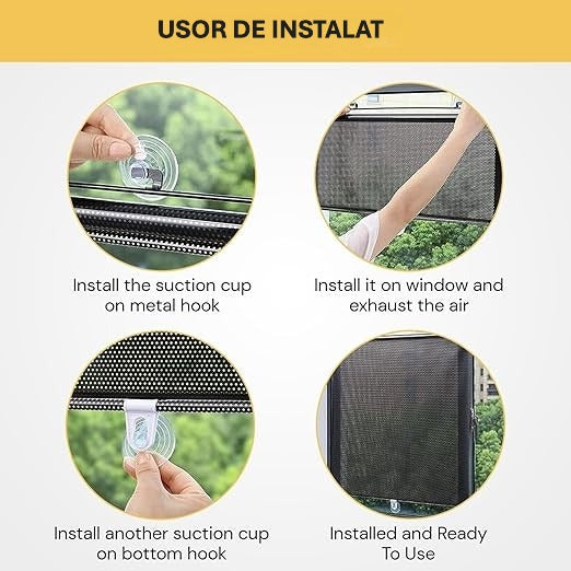Rulou Auto cu Ventuze – Protecție Solară și Izolare Termică, Stop Soare