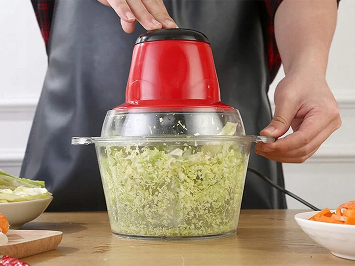 Tocator electric carne si legume, 4 lame inox, 2 viteze, capacitate 2L , bol sticla