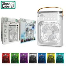 Ventilator cu Umidificator și Lumini LED, 5 Setari de Pulverizare, Lumini LED cu 7 Culori - Răcoare și Ambianță Plăcută