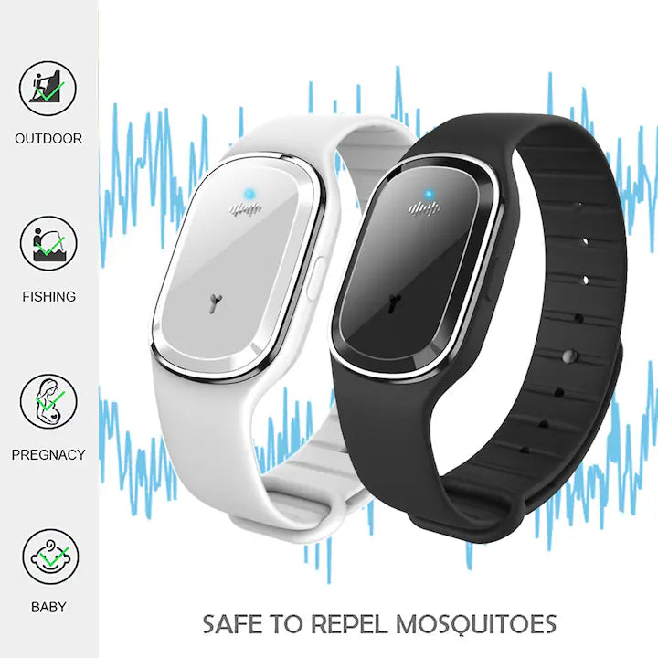 Set 2 Brățari cu Ultrasunete pentru Țânțari - Protecție Eficientă și Confortabilă