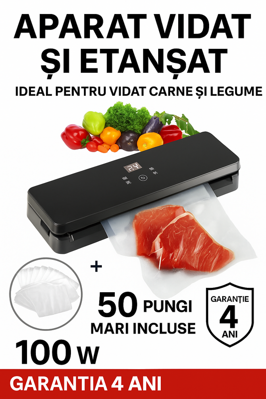 Aparat de sigilat si vidat Vacuum Sealer S,100 W, 50 pungi incluse
