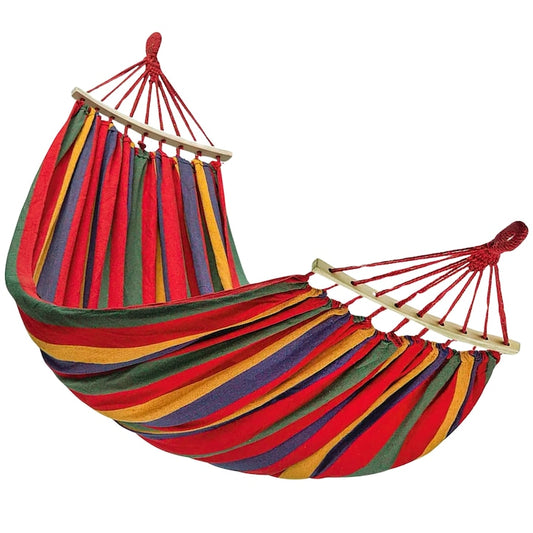 Hamac Colorat din Bumbac + Bara din Lemn - Relaxare și Confort în Natură